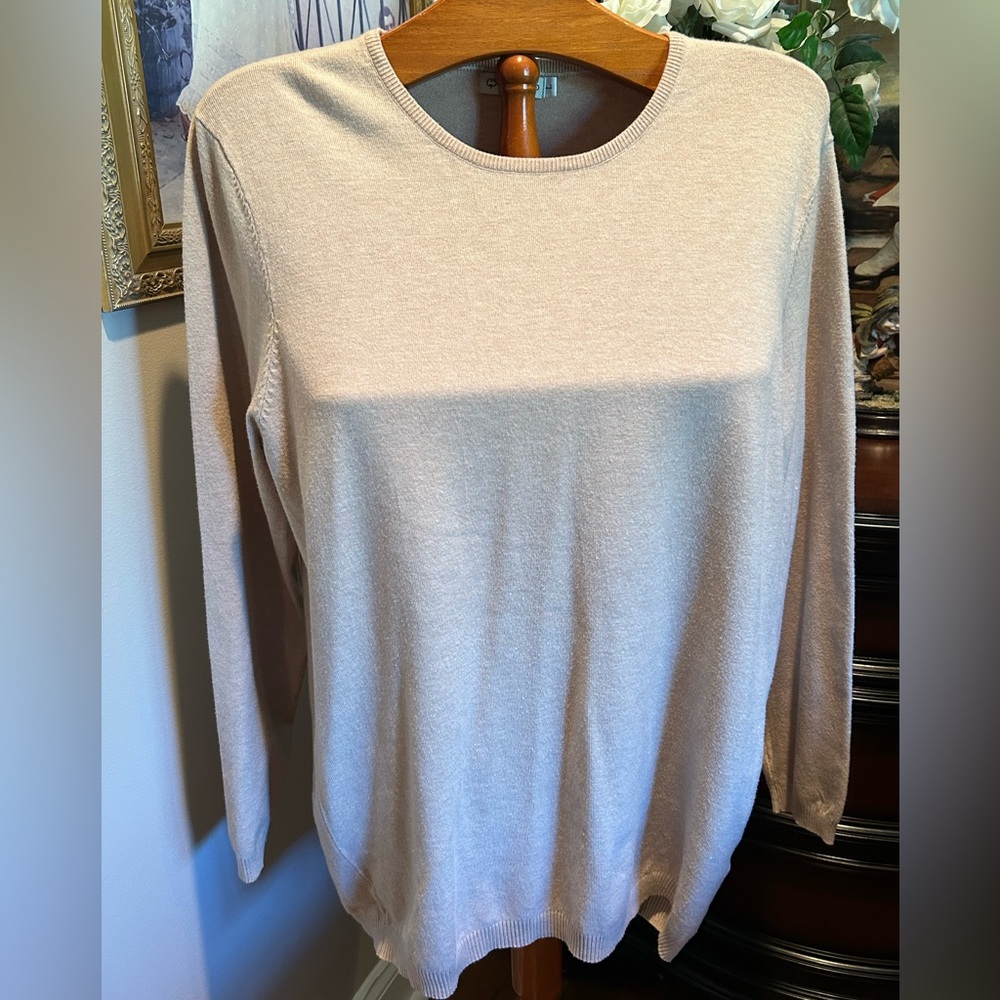 Mocotono Elegant Cream Women's Sweater tunic Sz L